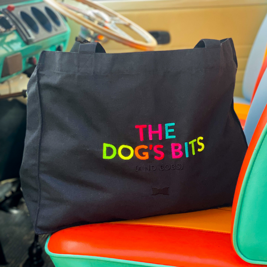 The Dog's Bits | Dog Travel Bag | Black Tote Bag