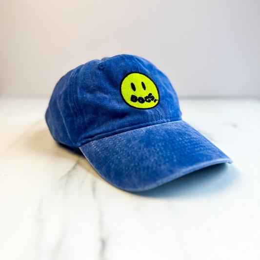 Unisex Embroidered Doggy Smile Cap | Royal Blue