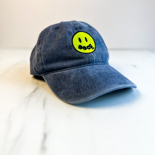 Unisex Embroidered Doggy Smile Cap | Navy