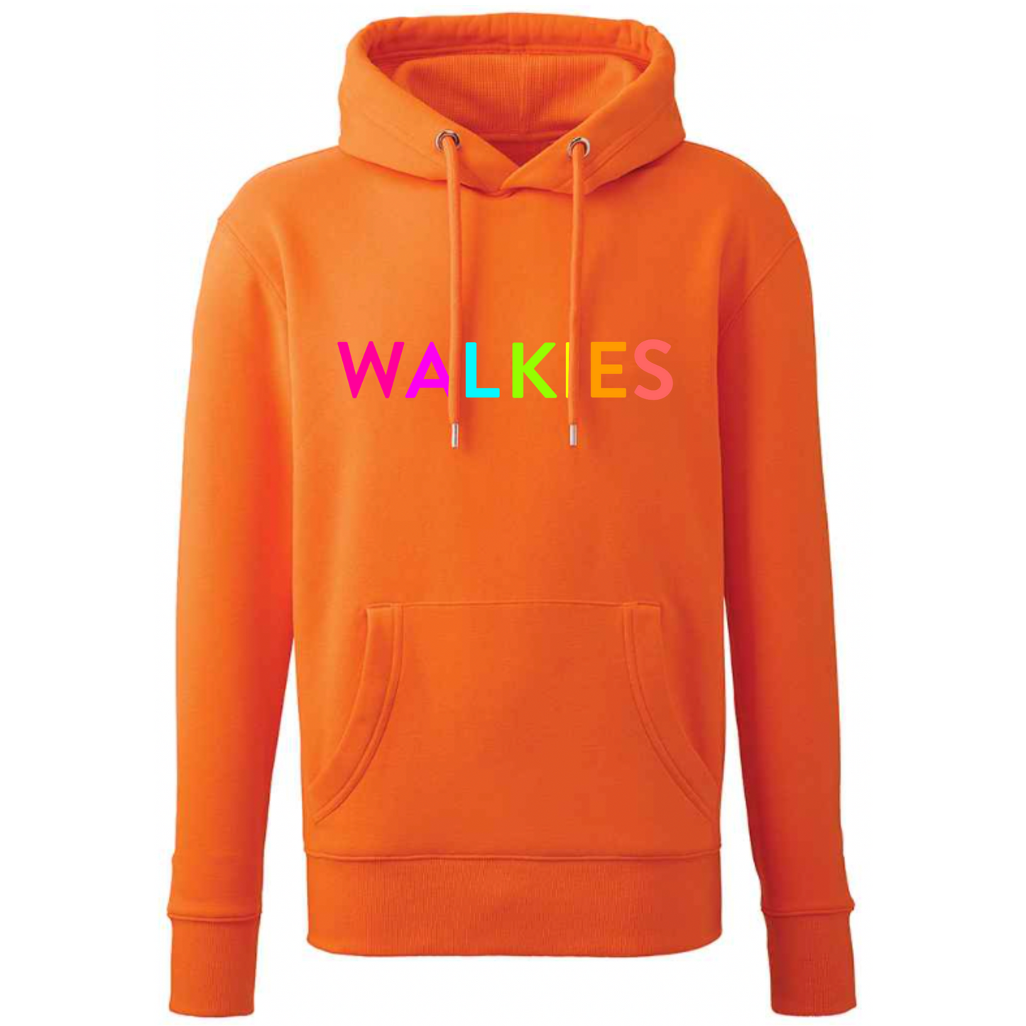 WALKIES Slogan Hoodie | Neon Rainbow Embroidery | 12 Colours Available