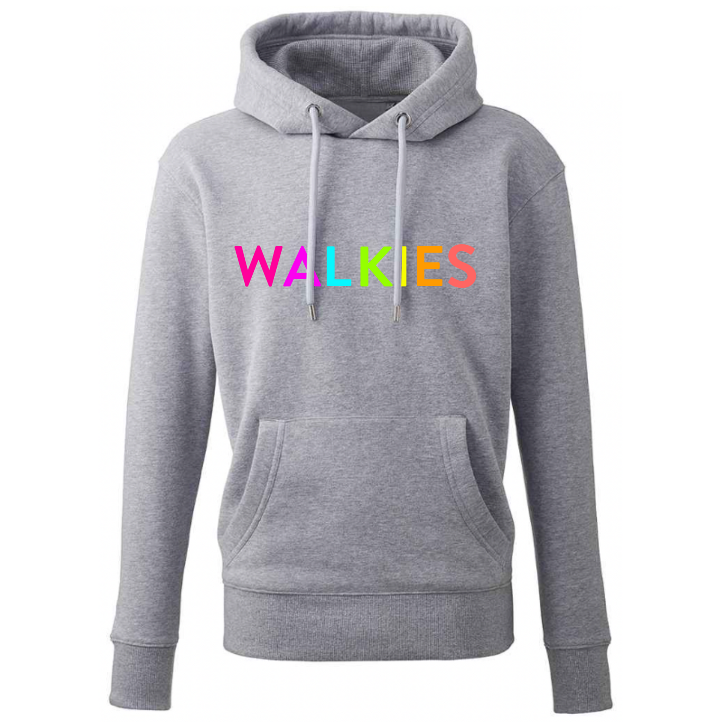 WALKIES Slogan Hoodie | Neon Rainbow Embroidery | 12 Colours Available