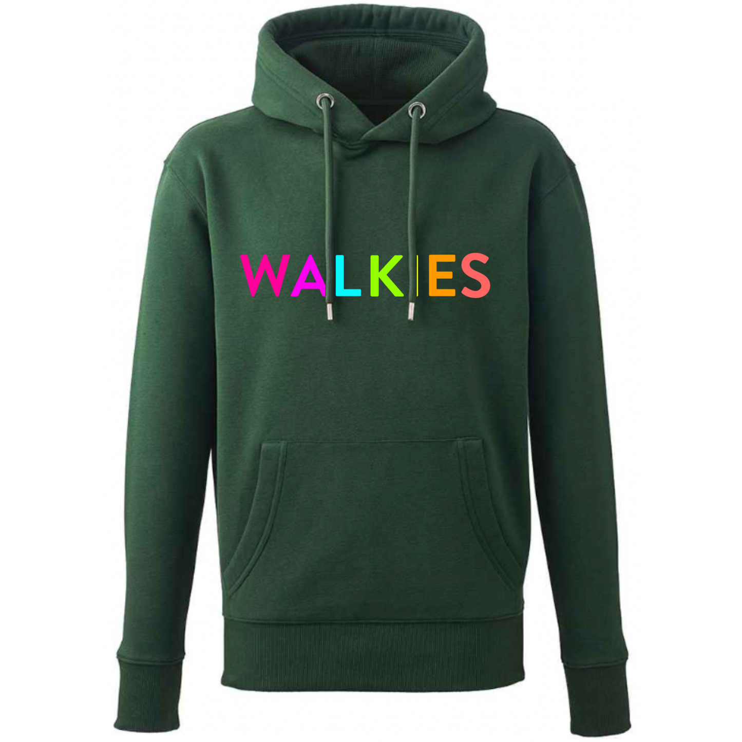 WALKIES Slogan Hoodie | Neon Rainbow Embroidery | 12 Colours Available