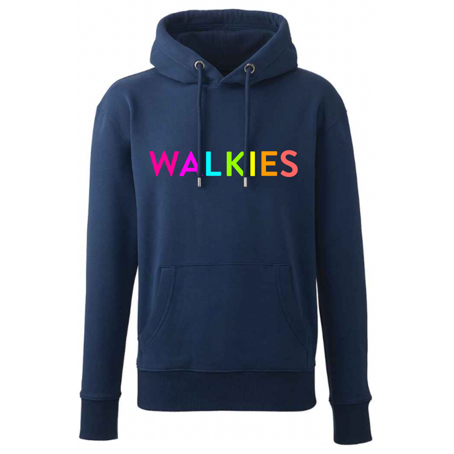 WALKIES Slogan Hoodie | Neon Rainbow Embroidery | 12 Colours Available