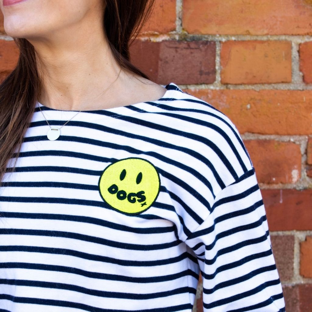 Doggy Smile Embroidered Breton Top