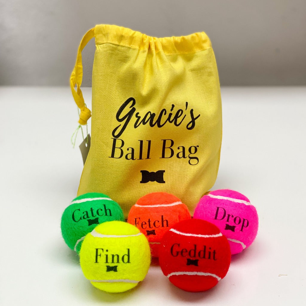 The Ball Bag® | Dog Tennis Ball Set with Personalised Bag