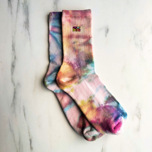 OHMYDOG tie dye socks for The Distinguished Dog Company