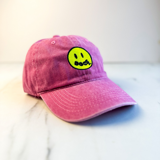 Unisex Embroidered Doggy Smile Cap | Light Pink