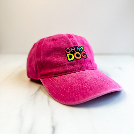 Unisex Embroidered OHMYDOG Cap | Dark Pink