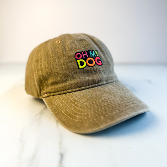 Unisex Embroidered OHMYDOG Cap | Khaki