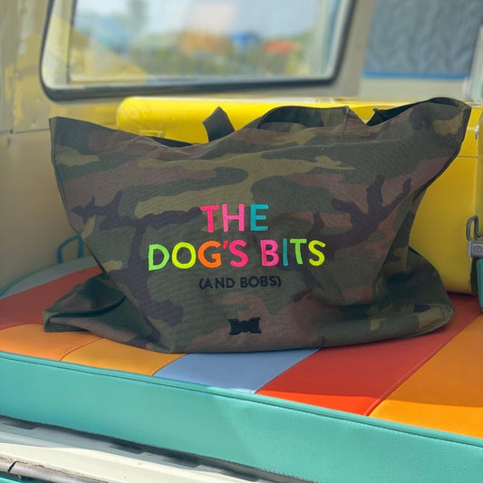 The Dog's Bits | Dog Travel Bag | Camo Print Tote Bag