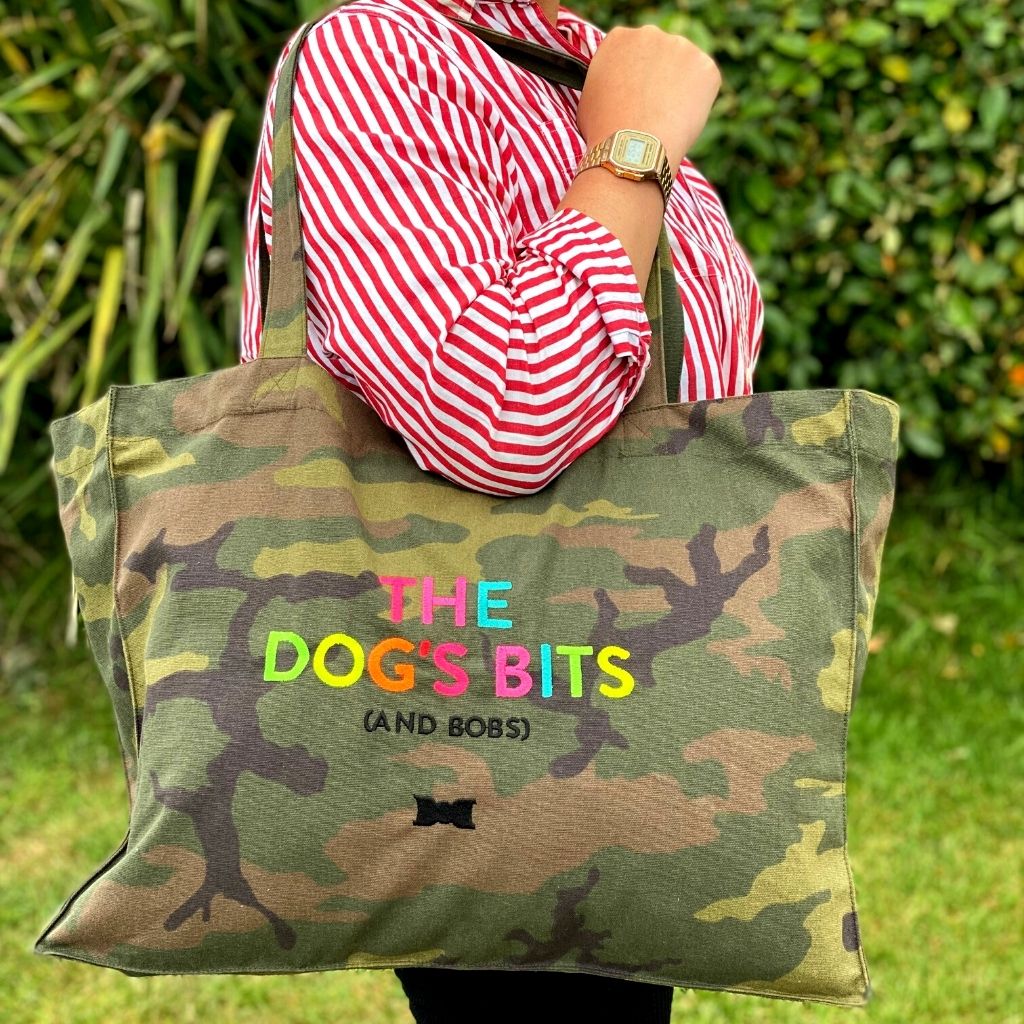 The Dog's Bits | Dog Travel Bag | Camo Print Tote Bag