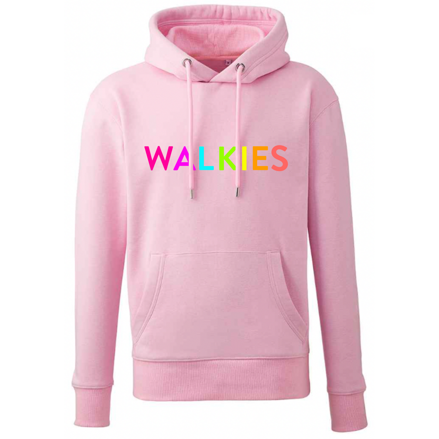 WALKIES Slogan Hoodie | Neon Rainbow Embroidery | 12 Colours Available