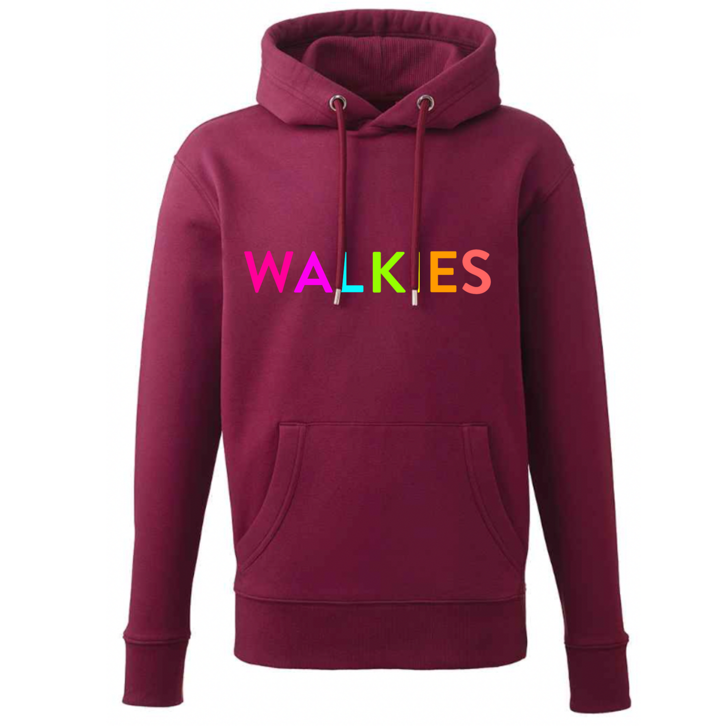 WALKIES Slogan Hoodie | Neon Rainbow Embroidery | 12 Colours Available