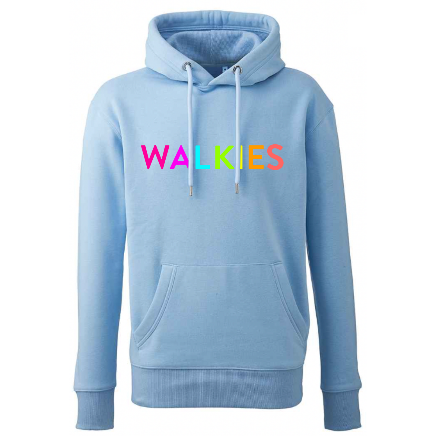 WALKIES Slogan Hoodie | Neon Rainbow Embroidery | 12 Colours Available