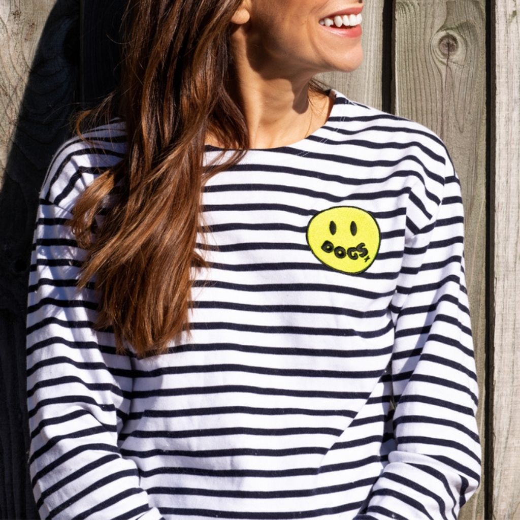 Doggy Smile Embroidered Breton Top – The Distinguished Dog Company