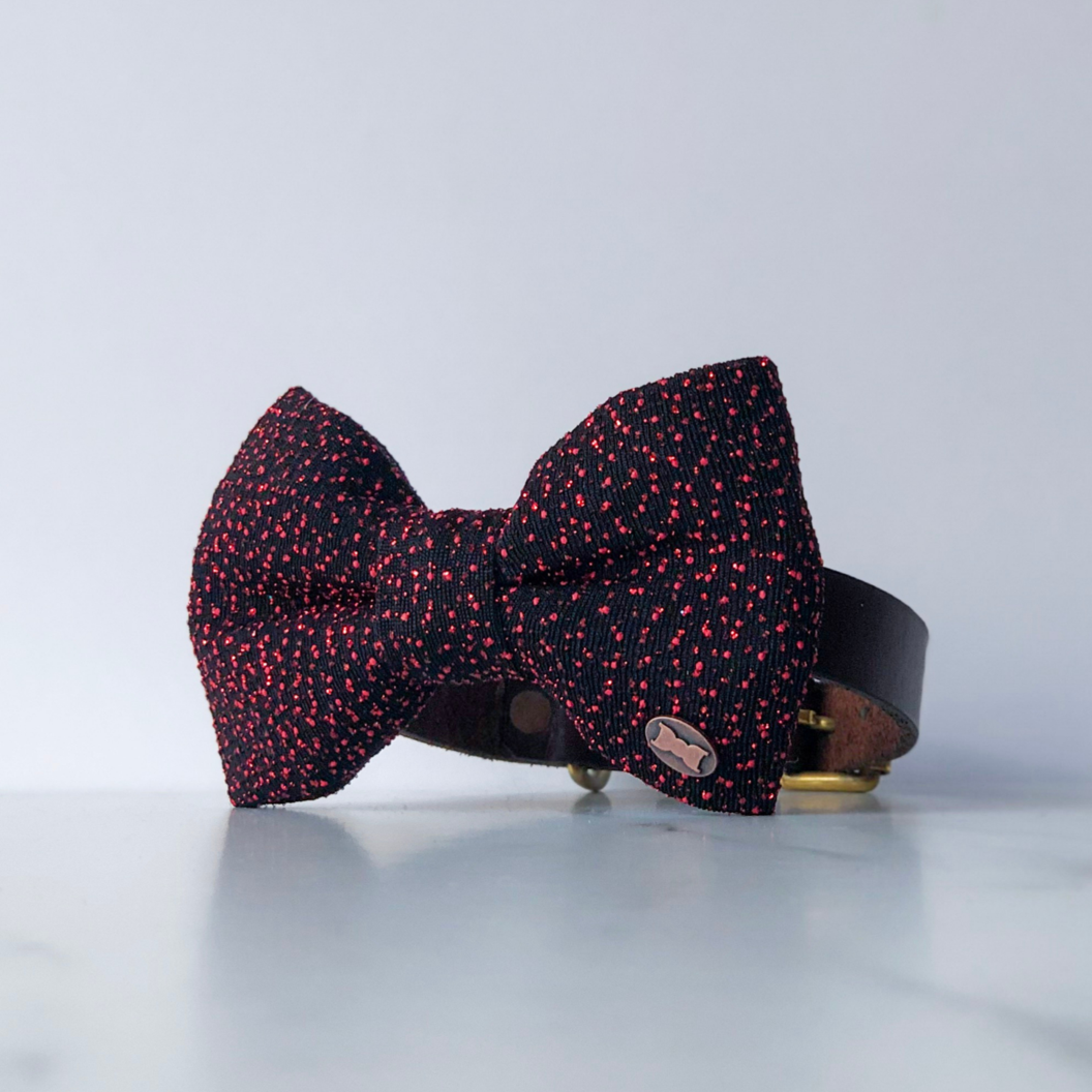 Cosmic Glitter Dog Bow Tie