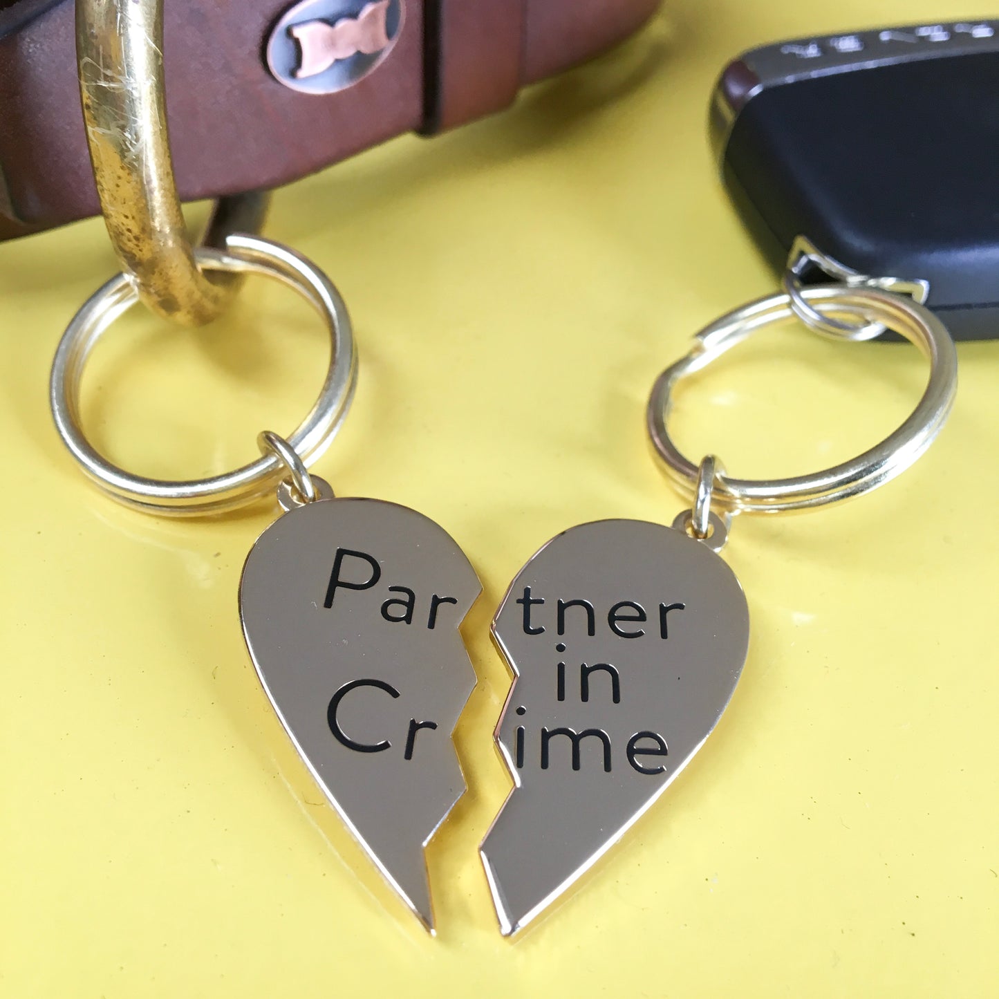 Partner In Crime Collar Charm and Keyring