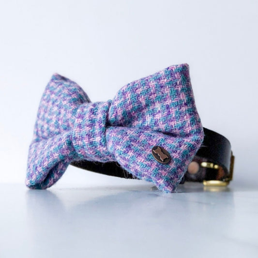 Violet Dog Bow Tie | Harris Tweed