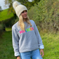 WALKIES slogan sweatshirt | Grey with Neon Rainbow Embroidery