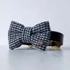 Black and white tweed dog bow tie in small